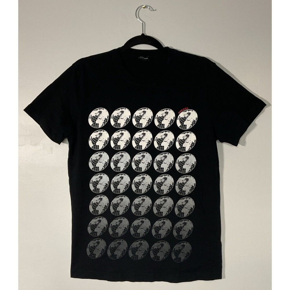 Diesel Globe Crew Neck Cotton-Jersey Tee Size S